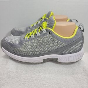Orthofeet Biofit 987 Womens Size 9.5 Gray/Yellow Knit Walking Comfort Orthopedic